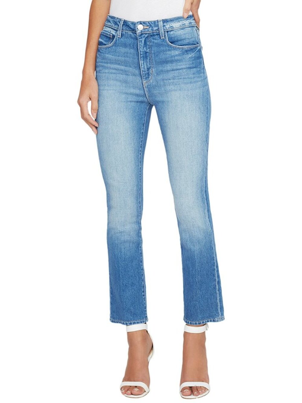 L'AGENCE Women's Straight Leg Jeans in Medium Blue Wash